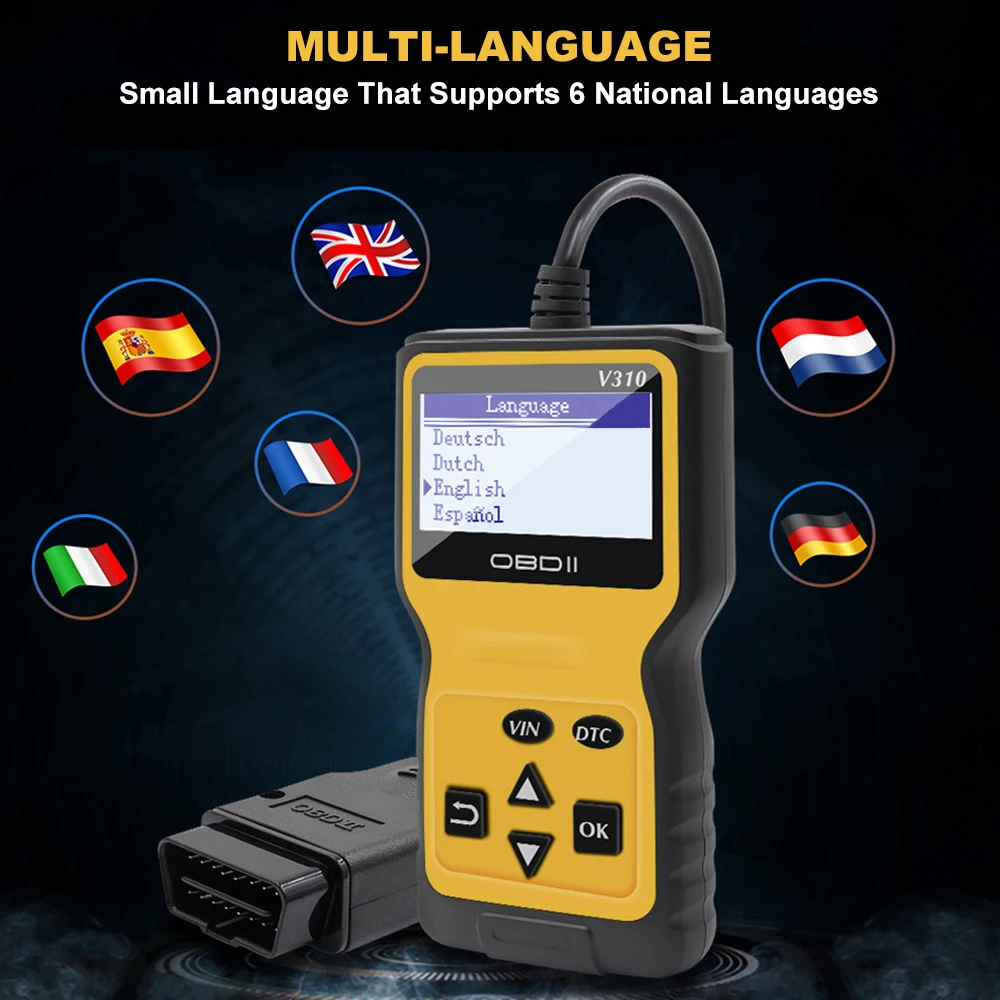 Считыватель кодов V310 V1.1 OBDII/EOBD автомобильный диагностический инструмент сканер