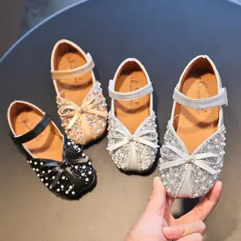 

Baby Girls Party Leather Shoes For 1 -12 Year Old toddler Girls Princess Flats Children Kids Dress Rhinestone Beads Shoes Kids