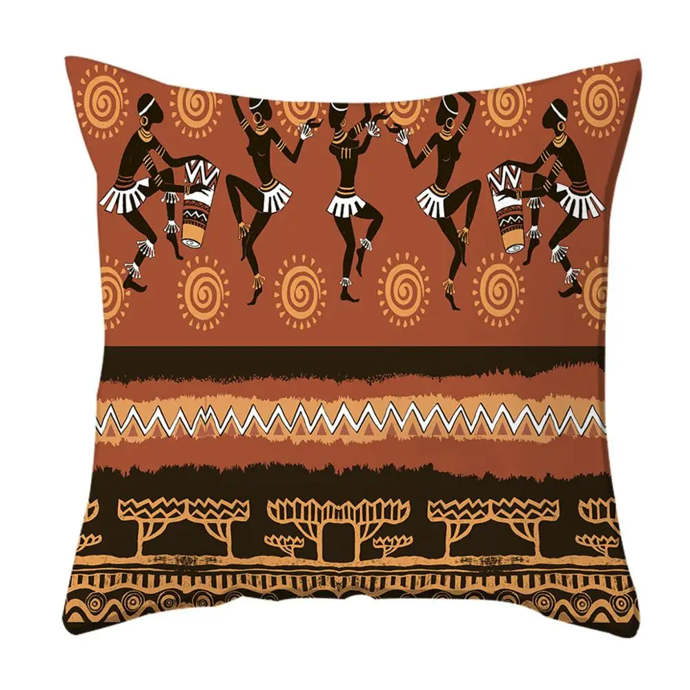 Boniu 45*45 см наволочка для подушек Африканская женщина танец печатных полиэстер пледы квадратный наволочка домашний дом Декор - Цвет: PC0116-4