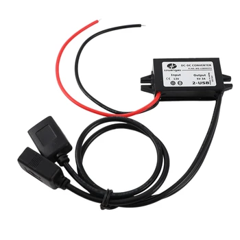 

Szwengao 12V to 5V 3A 15W DC to DC Converter Regulator Module Dual USB Output Power Adapter for Car Boat Motorcycle