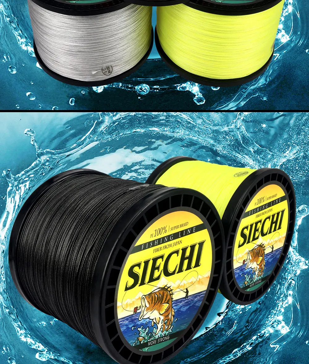 Linha de Pesca Linha de Pesca para Carpa Fio de Pesca para Toda a Pesca Siechi Marca Trançado 8 Stands 20-88lb Multifilament para Carpa 1000 m pe 5 Cheap Linhas de pesca