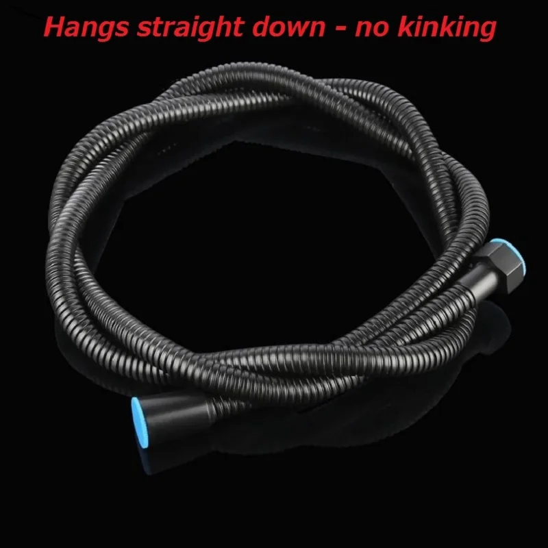 Black 59inch Shower Hose Bathroom Handheld Showerhead Hose  Bathroom Water Pipe Extension Replacement Part with Brass Coupler