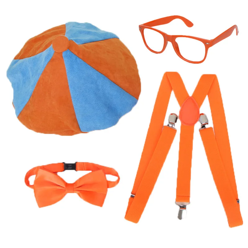 Blippi-Conjunto de 4 unidades para niños, gorra, vasos con pajarita, decoración de fiesta de cumpleaños, accesorios de Blippi