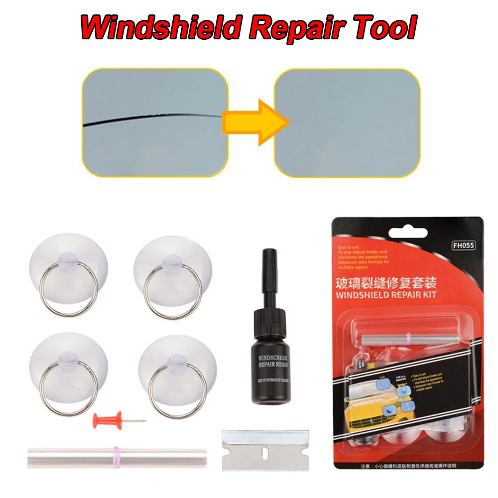 Windshield Glass Repair Tool DIY Wind Bullseye Star shape Stubborn crack