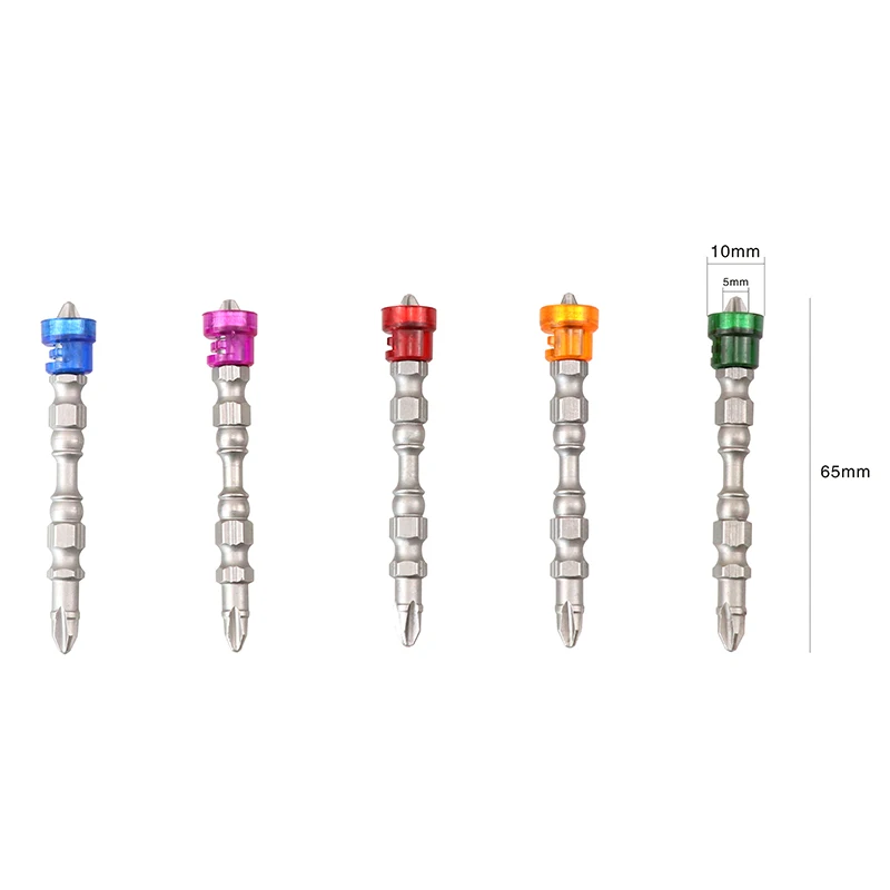 Phillips отвертка наконечник Отвертки Набор ph2 насадки для отвертки прецизионный ударный драйвер магнитное кольцо шестигранный Удар пять цветов