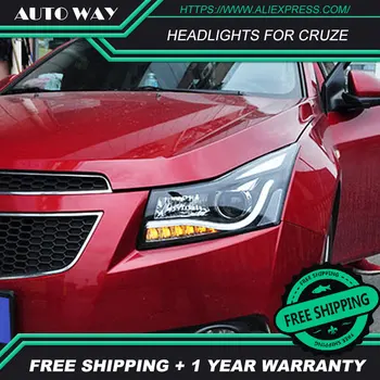 

Car styling LED HID Rio LED Cruze headlight Head Lamp case for Chevrolet Cruze headlights 2009-2014 Bi-Xenon Lens low beam