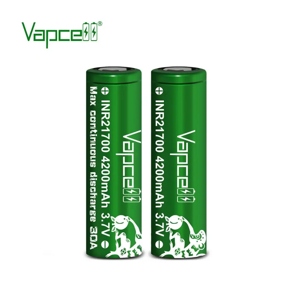 1 доллар купон Vapcell 21700 4200 мАч 30A зеленый rewrap molicel P42A непрерывный разряд батарея 3,7 в литий-ионный ячейки