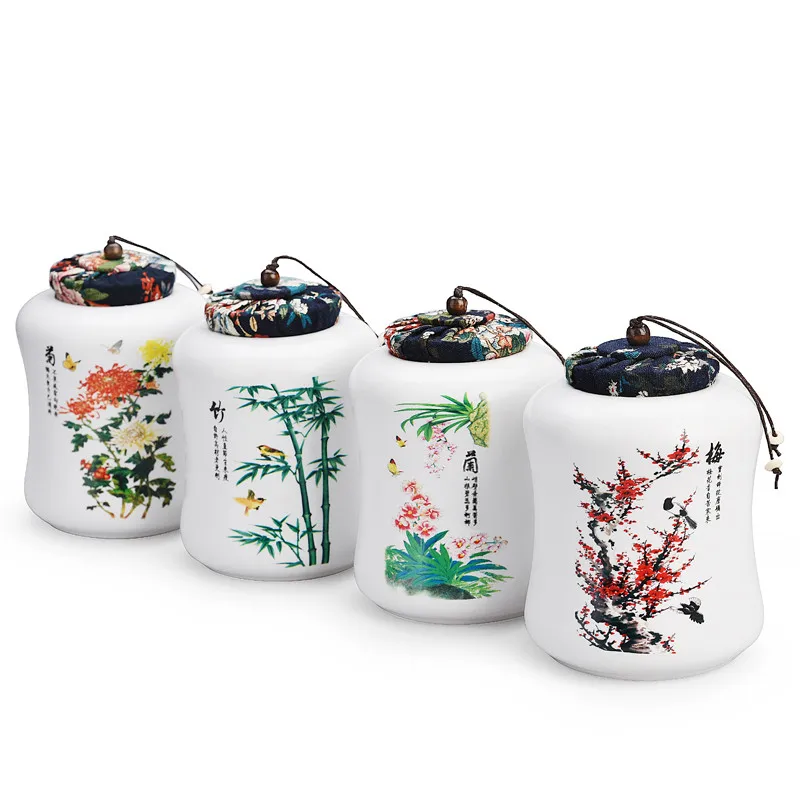 

Ceramic tea box tea storage box tea storage ceramic jar puer tea tea jar tea container ceramic canister tea caddy D134