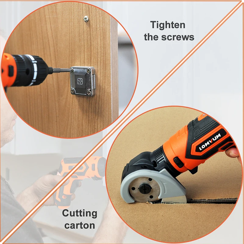 LOMVUM Mini Electric Drill Set 4V USB Rechargeable Cordless Drill 4 Adapter Changeable Multifunctional Home DIY Screwdriver