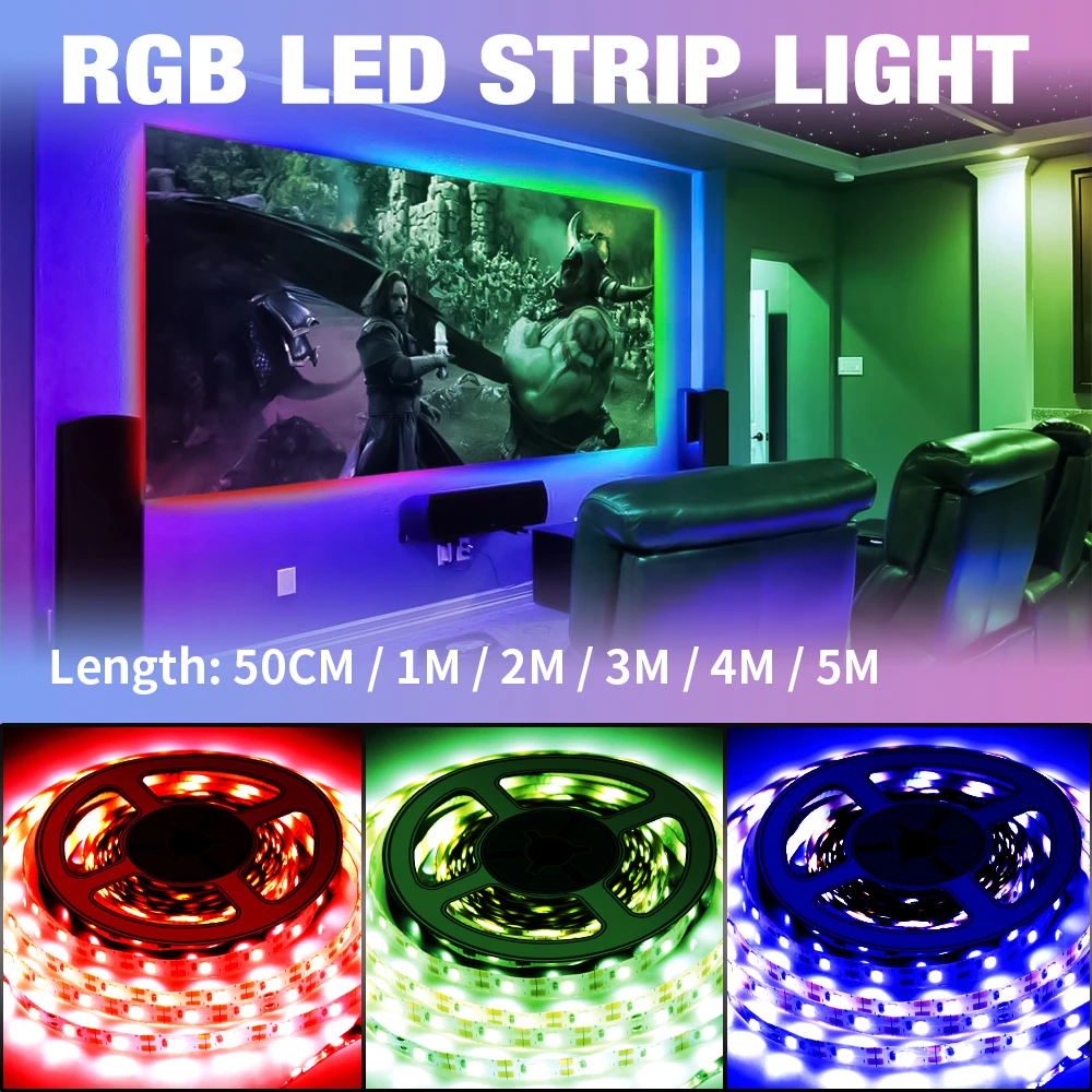 

USB 5V RGB Led Strip Light Flexible LED Light Tape Ribbon LED TV Backlight Lighting RGBW Ambilight Led Decoration Lamp 2835 SMD