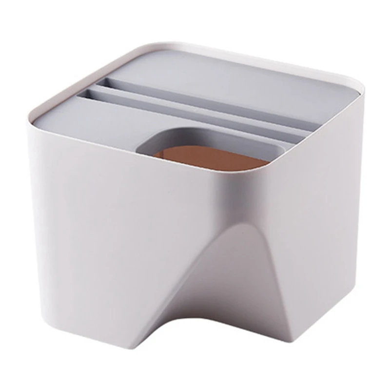 Кухонный мусорный бак, Складывающийся сортировочный мусорный бак, мусорное ведро, мусорное ведро, домашнее отделение для сухого и мокрого мусора, мусорное ведро для ванной комнаты - Цвет: gray white S