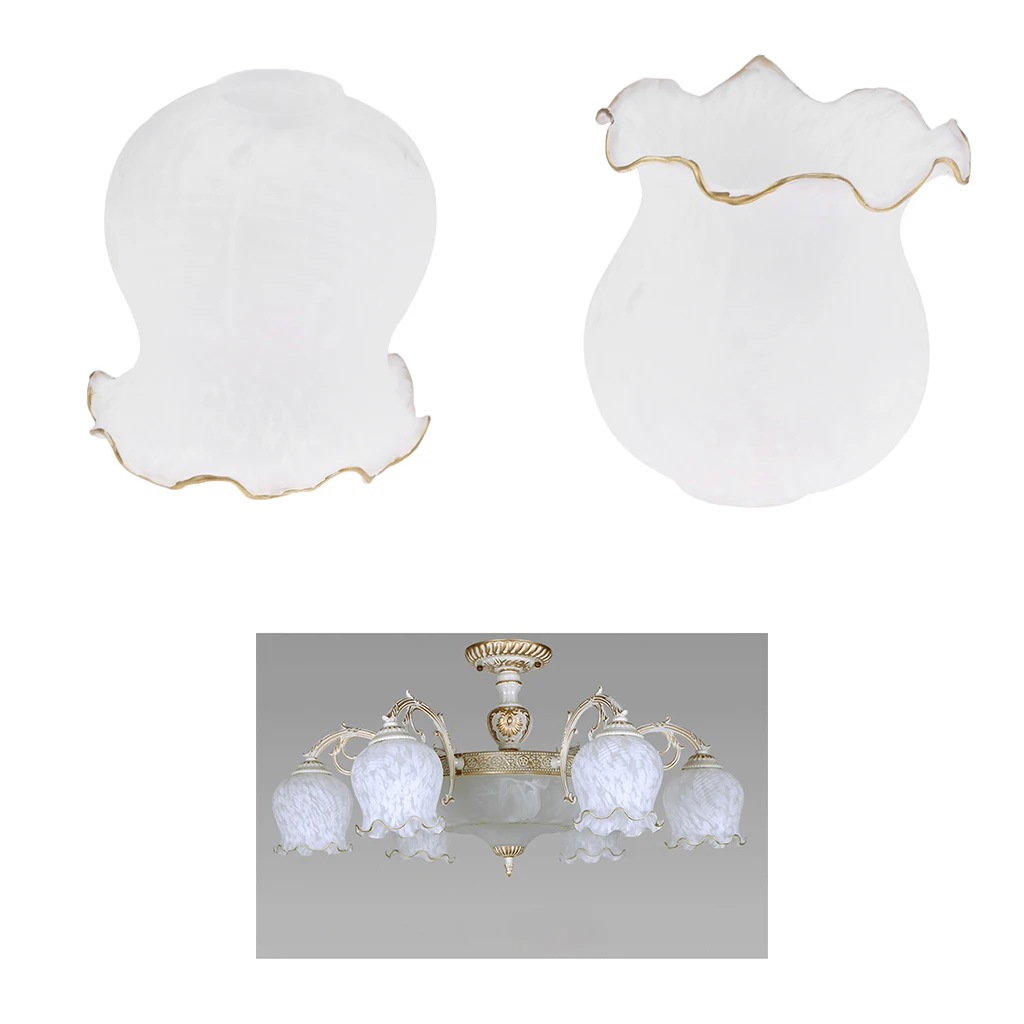 2Pcs High Quality Glass Chandelier Lampshade Ceiling Pendant Craft Lamp Shade for Chandelier, Wall Lamp 15 x 15cm