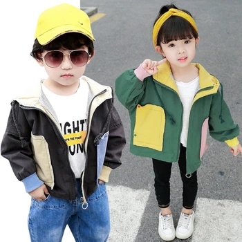 

COOTELILI 80-120cm Patchwork Kids Boys Clothes Trench Coat Outerwear Autumn Spring Children Windbreakers Kids Jacket For Boys