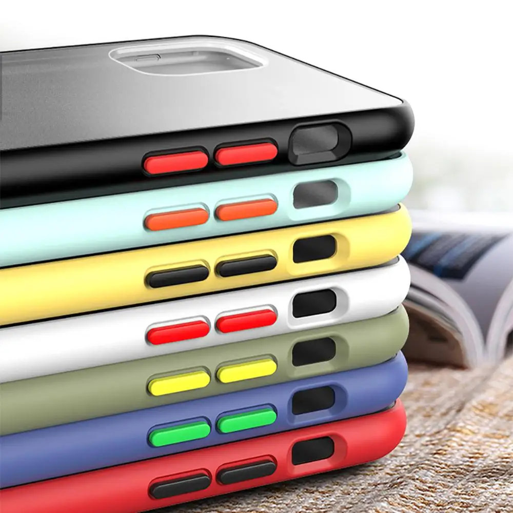 Двойной цвет матовый чехол для iphone 11 PRO MAX xs mas/xr/6/7/8 plus чехол противоударный тонкий роскошный силиконовый чехол для мобильного телефона чехол 10 шт./лот