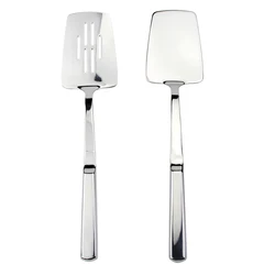 Premium Stainless Steel Kitchen Utensil Set with Ergonomic Handles - Ladle, Spatula, and Skimmer (3036 Set 2)