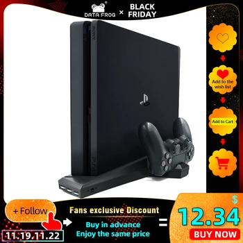 

Cooling Fan Joystick Charge For PS4 PS4 Slim Pro Game Vertical Stand With Dual Controller Charger Station For Sony Playstation 4