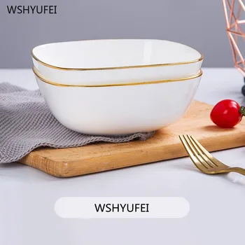 

Bone China Tracing Gold Quartet Bowl Dinner Plate Serving Plate Cake Plate Steak Kitchen Board Wedding Festival Kitchen Supplies