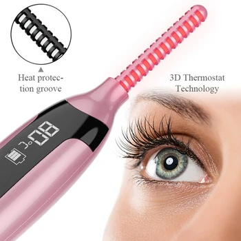 

Electric Heated Eyelash Curler Rechargeable Lash Curler Tool with LCD Display