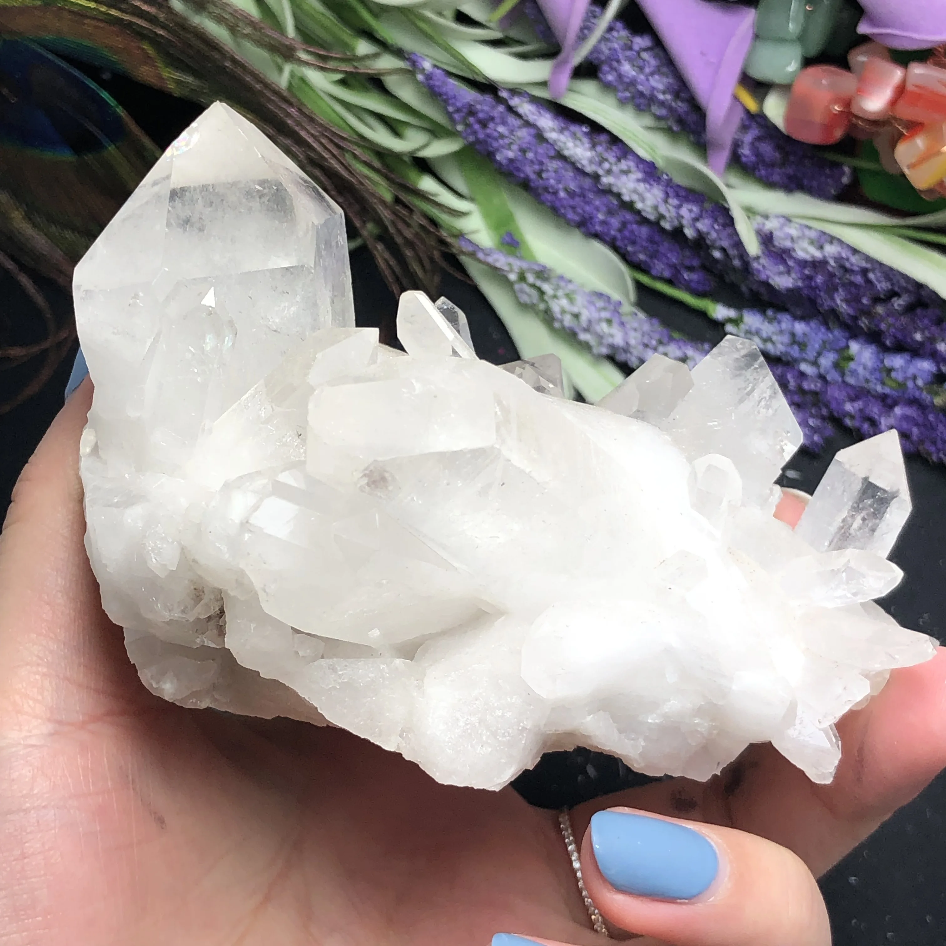 

Beautiful Natural Clear Rock Quartz Crystal Cluster Stone Minerals Meditation Healing Positive Reiki Stone Home Decoration