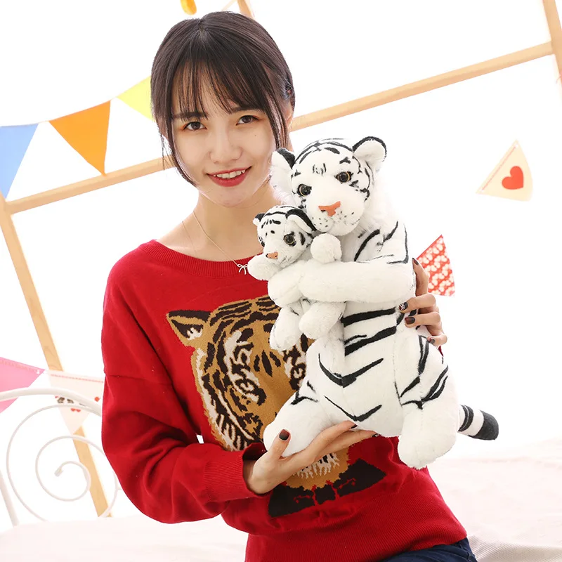

Creative Model Tiger Plush Toy Doll Mother And Child Tiger Children Doll Birthday Gift Customizable Logo