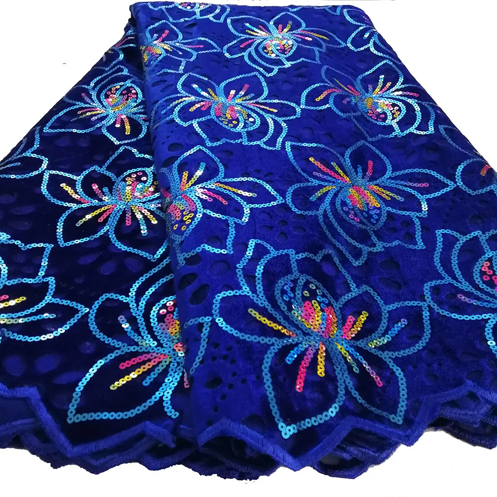 Royal blue lace fabric-50777 (7)