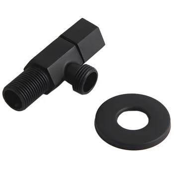 

Angle Valve Bathroom Accessories Black Surface Copper Hex Valve Bathroom Toilet Water Heater Kitchen Faucet Hot And Cold
