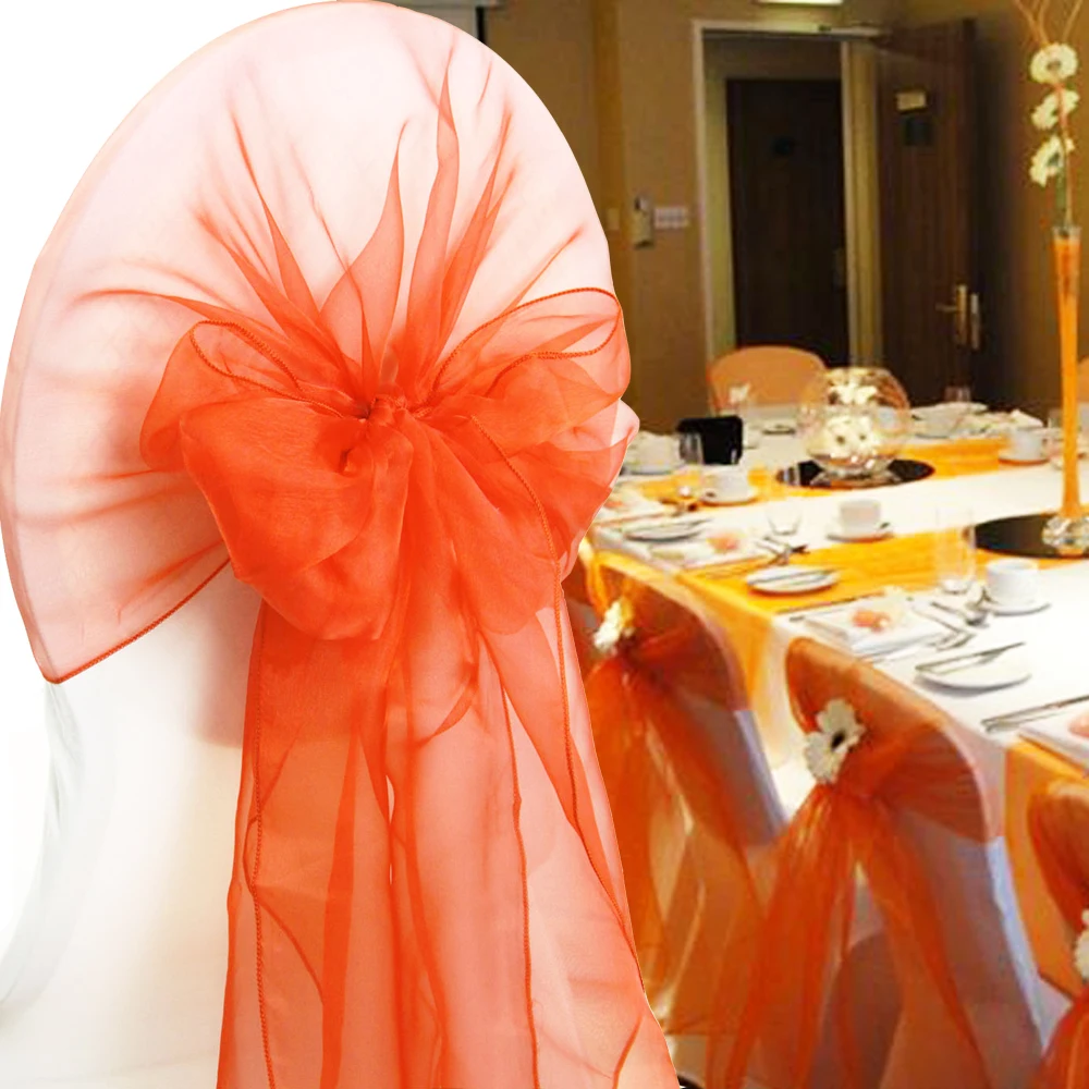 

1Pc Organza Chair Sashes 65x275cm Bands Wedding Chairs Knot Cover Bow Decoration 31 Colors Chair Belt Ties for Party Banquet