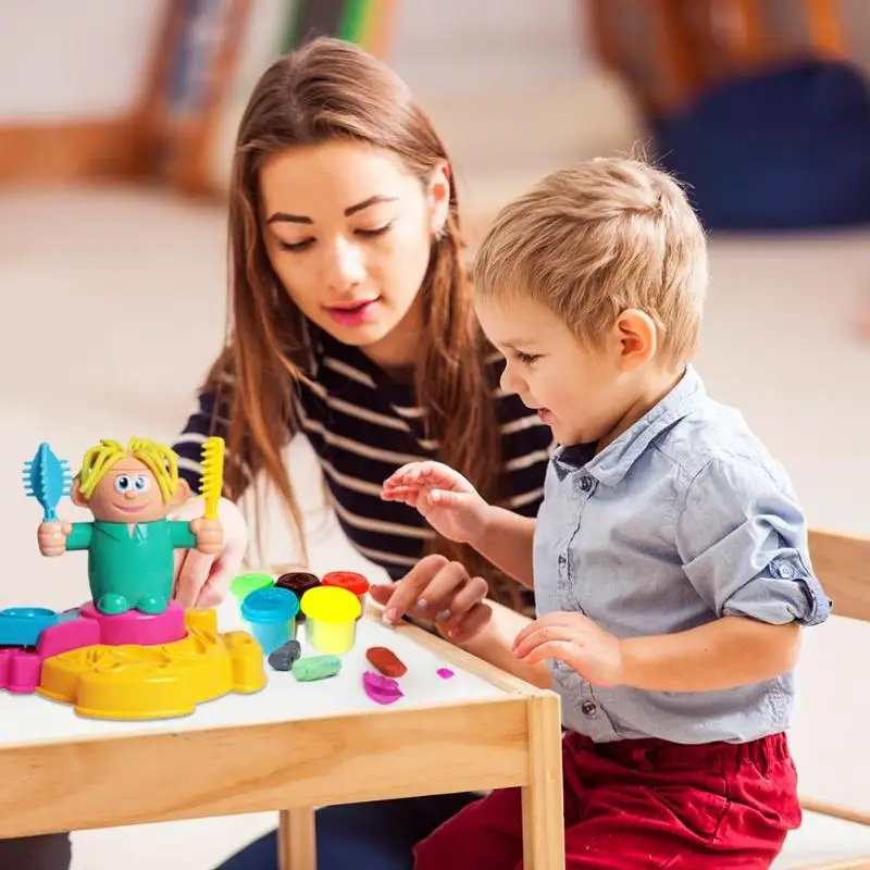 DIY Стрижка Парикмахерская цвет глина ролевая игра головоломка игрушка для детей грязь для моделирования Игрушка родитель-ребенок Взаимодействие близко Соединенные