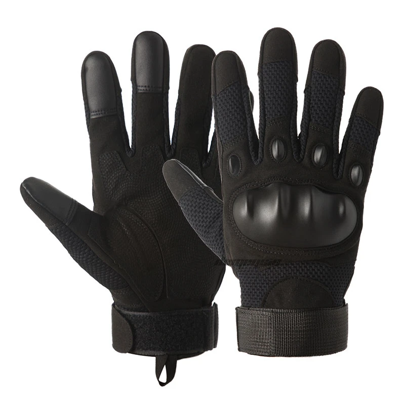 black full finger Тактические Боевые перчатки на полпальца с сенсорным экраном, охотничьи, походные спортивные перчатки, защитные Военные перчатки для страйкбола - Цвет: black full finger