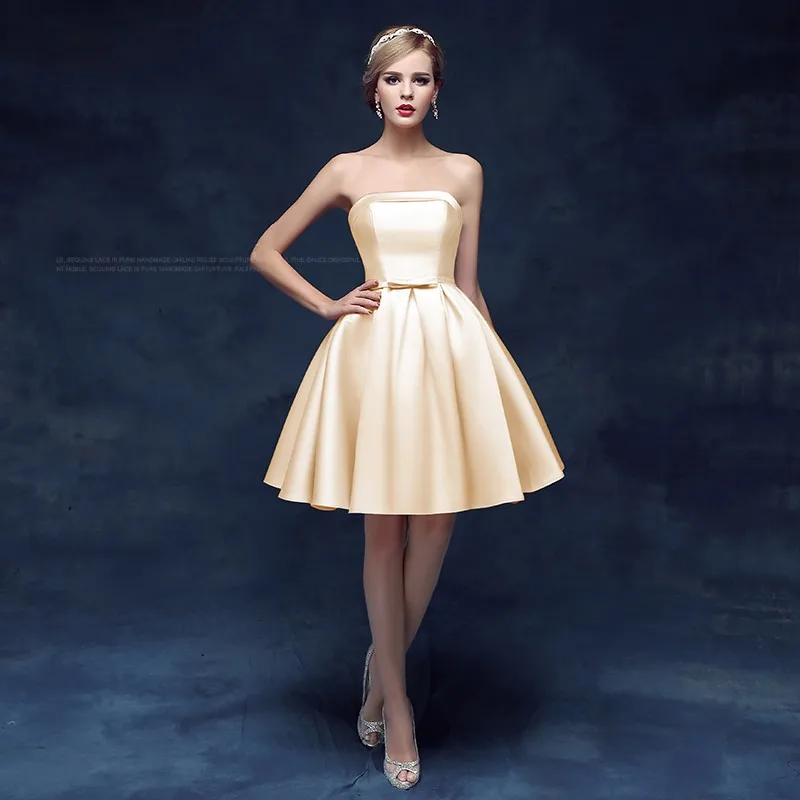 Erosebridal атласное вечернее платье без бретелек для женщин, простой дизайн, длинное вечернее кружевное платье, длинное/Середина/короткое