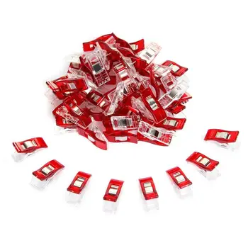 

50pcs Naehen Art Ceiling Cloth Clips Clamp Binding Plastic Clips CLIPS for DIY Clear And Red