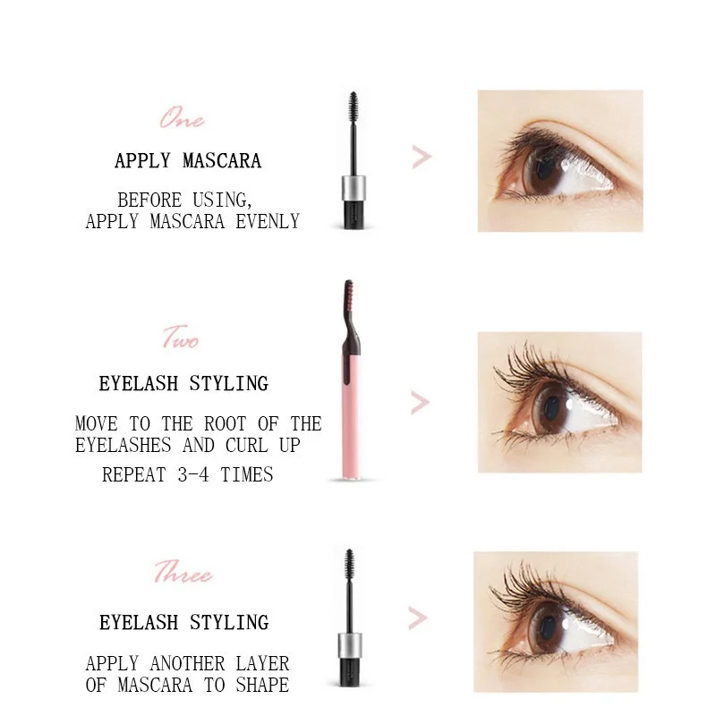 

JIAUTING Fast Heated Electric Eyelash Curler Long Lasting Eyelash Curling Pen Beauty Makeup Tool Cosmetic Eyelash Curler