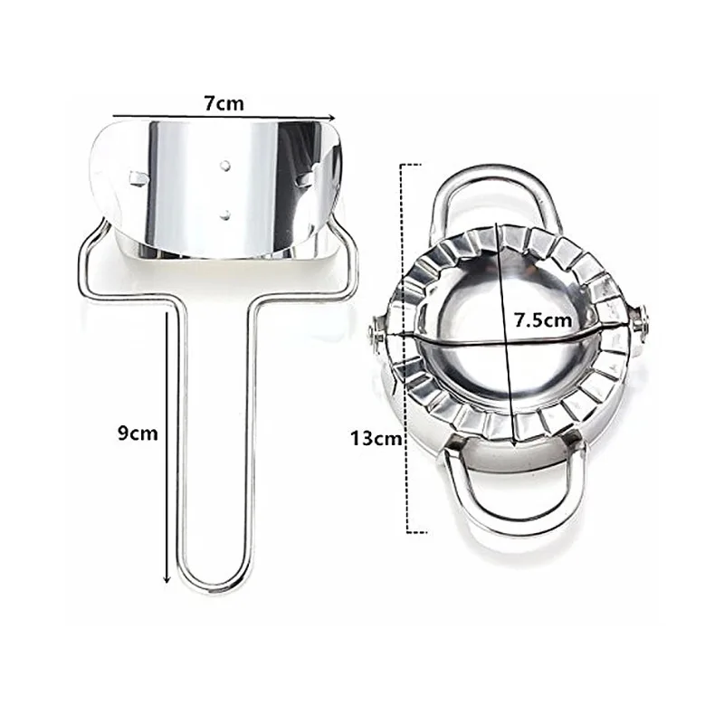 Dumpling Maker 2Pcs set Stainless Steel Dumpling Mould Dough Cutter Pie Ravioli Mold Home Kitchen Baking Accessories
