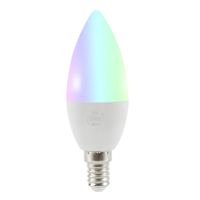 Смарт WiFi Свеча лампа E14/E12 RGB лампа поддержка Alexa/Google Home/IFTTT смарт-динамик Голосовое управление 5 Вт светодиодные лампы украшения