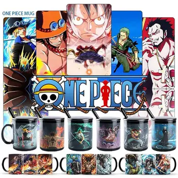 

320ML Anime ONE PIECE Pattern Coffee Mugs Color Change Tea Cup Luffy Zoro Cartoon Novelty For Gifts Birthday Party