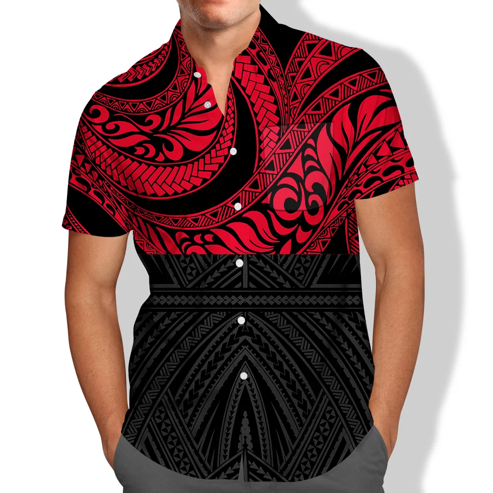 Pocket Short Sleeve Shirt Tribal Islanders Polynesian Clothes Polynesian Tribal Clothing Samoan Puletasi Viking