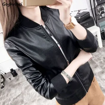 

Coats and Jackets Women Plus Size Black Jacket All Match Streetwear 4XL Womens Clothing Harajuku Clothes Zipper Casual Slim Fit