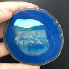 Красивый голубой Агат ломтик кварца Geode нерегулярные подставки для напитков подарок полированный минеральный украшение дома