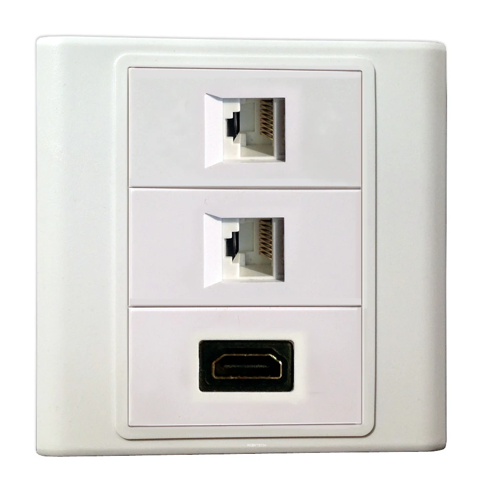 Разъем: RJ45+ RJ45+ HDMI, Ethernet Cat6 информационная настенная пластина Розетка Гнездо для крышки штепсельного порта