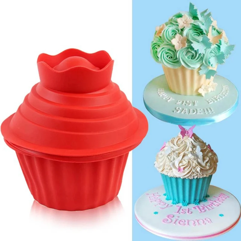 

3Pcs/Set Silicone Giant Cupcake Mold Non-Stick Big Top Cake Silicone Mould DIY Idea For Easy Decorating Cake Bake Tools