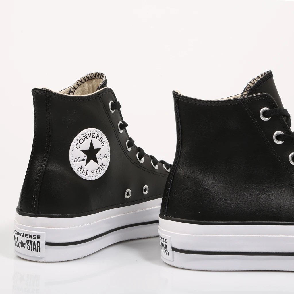 CONVERSE ZAPATILLAS PLATAFORMA CTAS LIFT HI PIEL BLACK Negro Piel Plataforma  Mujer Black SNEAKERS Woman 69226|Zapatos planos de mujer| - AliExpress