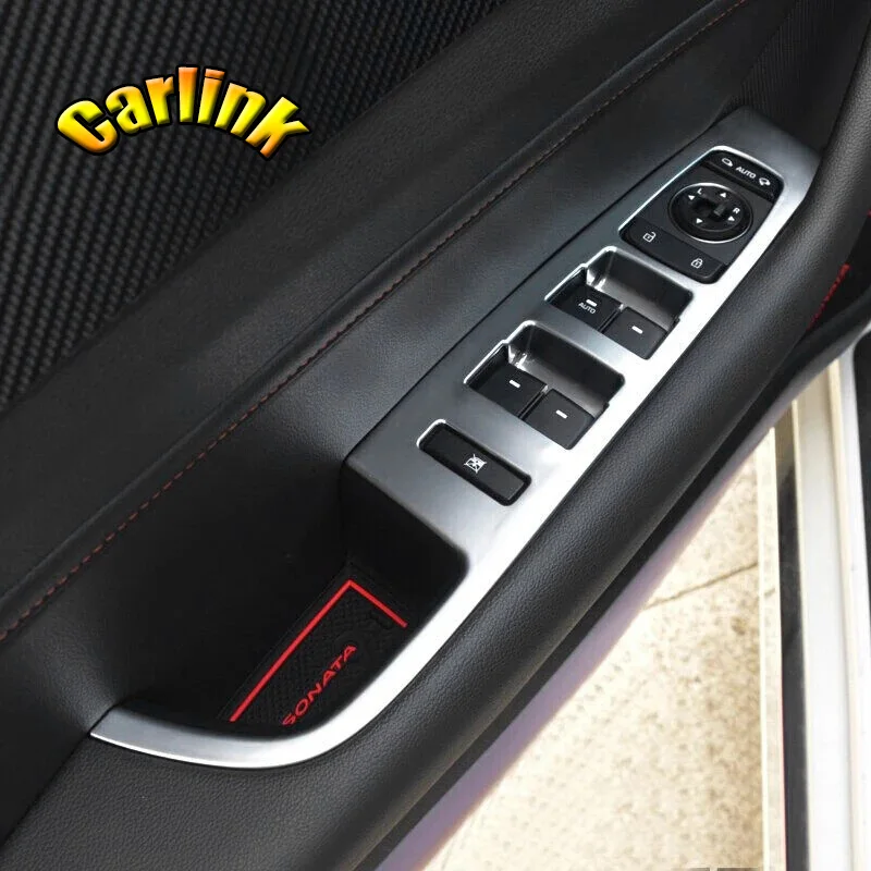 

FOR HYUNDAI SONATA I45 LF 2015 2016 2017 ABS Matte LHD INTERIOR DOOR WINDOW SWITCH PANEL COVER TRIM MOLDING Sticker ACCESSORIES