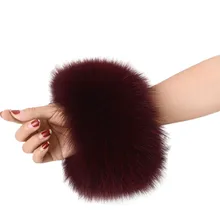 Высококачественные манжеты из лисьего меха, горячая Распродажа, теплые манжеты из лисьего меха, женский браслет, манжеты из натурального меха, перчатки