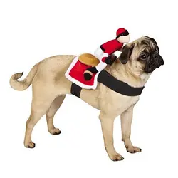 Забавный Рождественский костюм для домашних животных, одежда для собак, одежда для верховой езды для щенка, котенка, чихуахуа, Тедди, костюм