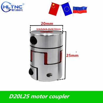 

4pc D20 L25: 3 4 5 6 6.35 7 8 9 10 mm Jaw spider plum step stepper motor Shaft sleeve coupling Flexible Coupler for CNC parts