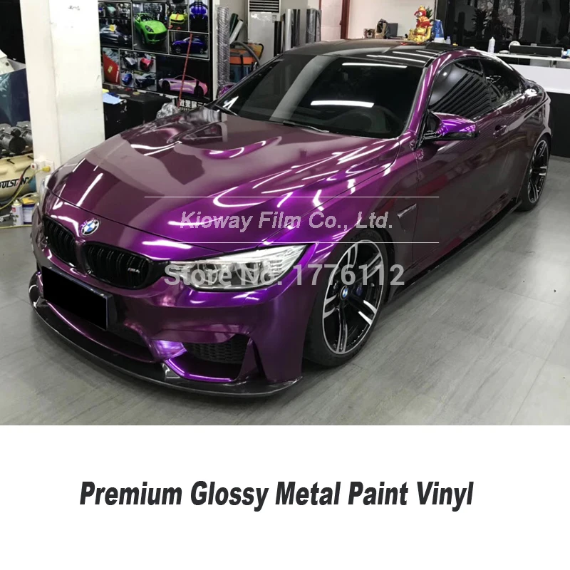 Envoltura de vinilo para coche de alta calidad, envoltura de vinilo para coche # Carskins, vinilo metálico brillante, envoltura de vinilo púrpura, varios colores, garantía de calidad