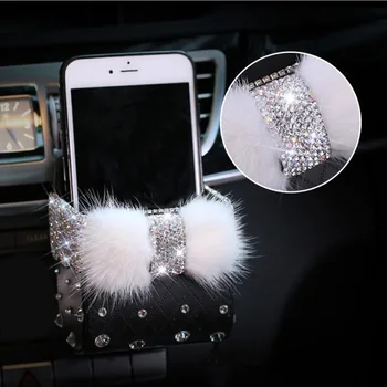 

Decor Car Air Outlet Storage Box Car hanging bag W/ Rhinestones Art design Art Storage Air Outlet