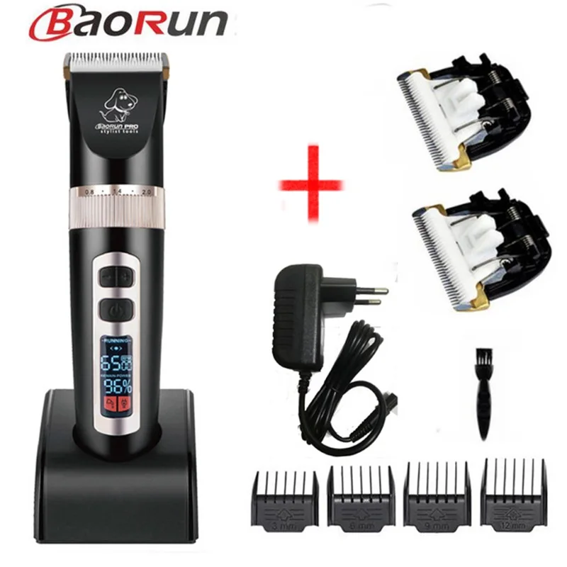 Professional Baorun P9 Dog Hair Trimmer Pet Clipper Dog Grooming Lcd