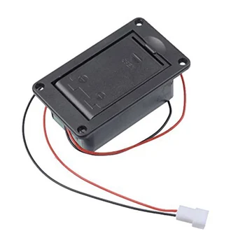 

Hot 3C-Active Bass Guitar Pickup 9V Battery Boxs/Holder/Case/Compartment Cover With Metal Contacts Spring And 2 Pin Plug with Ca