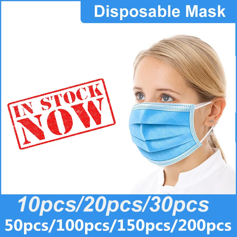 

Disposable Face Masks Anti Dust Anti-fog 3 Ply Non-woven Meltblown Cloth Earmuff PM 2.5 Filter Breathing Protective Mouth Mask